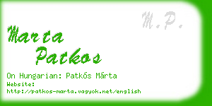 marta patkos business card